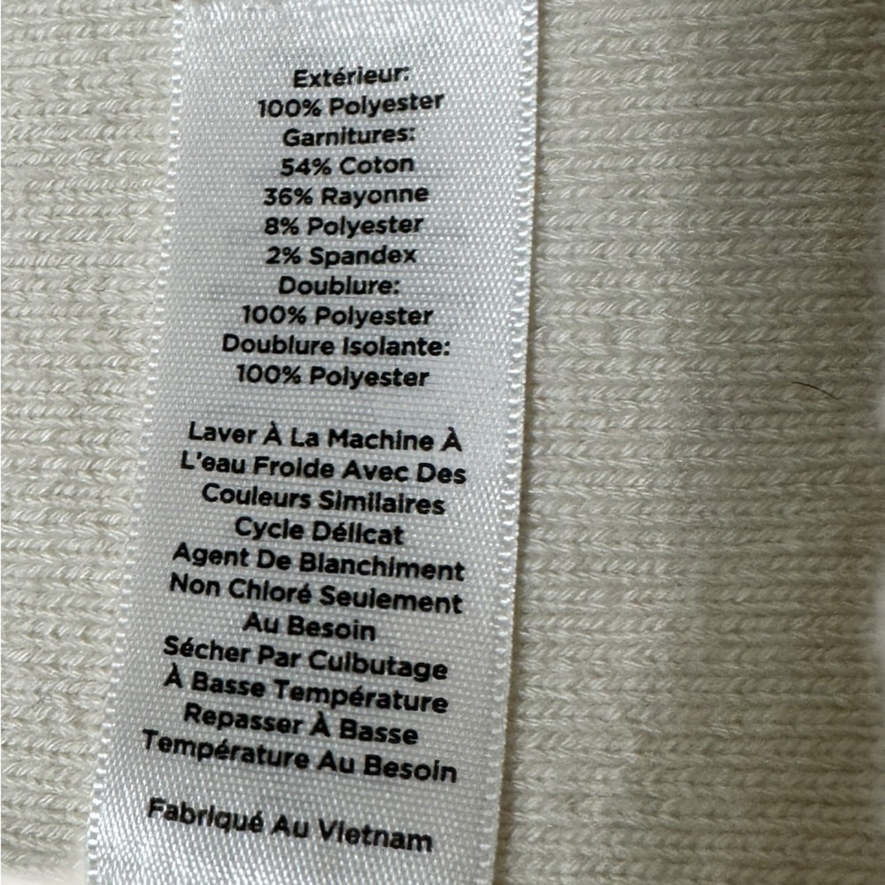 Talbots Quilted Vest Womens 1X Ivory Snap Front Zip Knit Side Panels Lightweight - Picture 5 of 7
